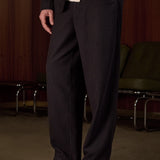 CARLO trousers eco flannel striped charcoal