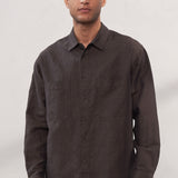 DARIO shirt linen coffee