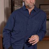 DARIO shirt structured indigo mid blue