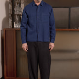 DARIO shirt structured indigo mid blue