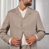 ELMAR/WABAN suit grid wool stone beige