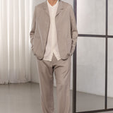 ELMAR/WABAN suit grid wool stone beige