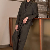 JOSTHA trousers eco flannel black olive