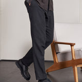 JOSTHA trousers eco flannel melange black