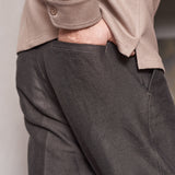 JOSTHA trousers winter linen black olive