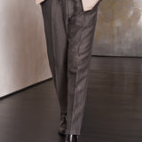 JOSTHA trousers winter linen black olive