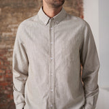 KEN shirt eco brushed oxford striped peanut