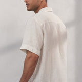 KLAAS shirt pure linen striped vintage sand