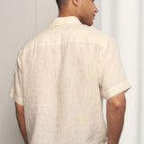 KLAAS shirt pure linen striped vintage yellow