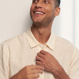 KLAAS shirt pure linen striped vintage yellow