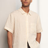 KLAAS shirt pure linen striped vintage yellow