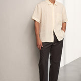 KLAAS shirt pure linen striped vintage yellow