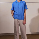 KUNO shirt eco grid sky blue
