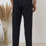 MAX trousers winter linen black