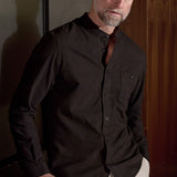 NATHAN shirt eco brushed cotton striped brown