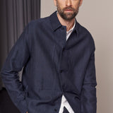 OWE overshirt winter linen navy