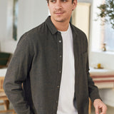 SIMON shirt eco flannel melange camel