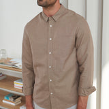 SIMON shirt linen walnut