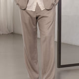 ELMAR/WABAN suit grid wool stone beige