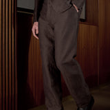 WABAN trousers winter linen coffee